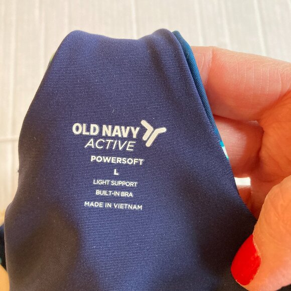 Old Navy Active Powersoft Workout Yoga Bra Top Metallic Large - Picture 3 of 6